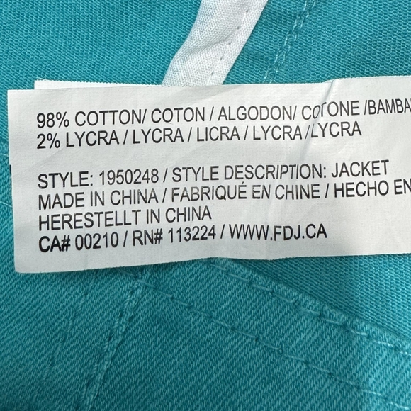 French Dressing Jeans Denim Jacket Turqoise Size Small - Picture 4 of 5